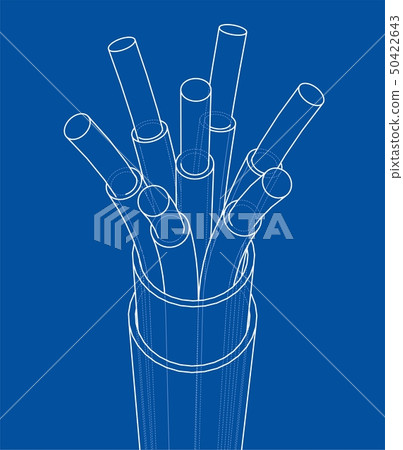 Seven-wire cable. Wire frame. Vector Seven-wire cable. Wire frame. Vector 50422643