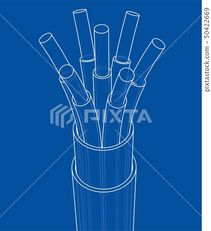 Seven-wire cable. Wire frame. Vector Seven-wire cable. Wire frame. Vector 50422669