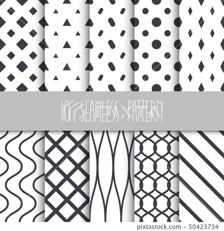 Set of seamless geometric patterns Set of seamless geometric patterns 50423734