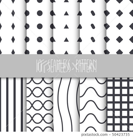 Set of seamless geometric patterns - Stock Illustration [50423735] - PIXTA