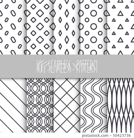 Set of seamless geometric patterns Set of seamless geometric patterns 50423736