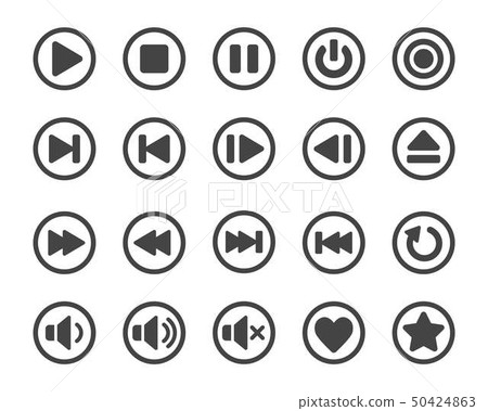 media player button icon set media player button icon set 50424863