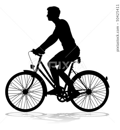 Bike Cyclist Riding Bicycle Silhouette Bike Cyclist Riding Bicycle Silhouette 50425411