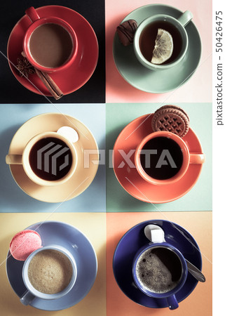 cup of coffee, tea and cacao cup of coffee, tea and cacao 50426475