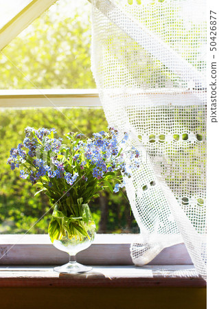Bouquet of the forget-me-nots in the wineglass Bouquet of the forget-me-nots in the wineglass 50426877