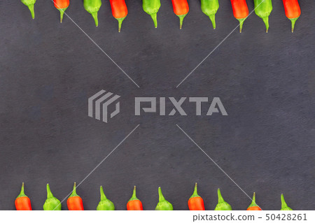 chili border pod pepper sharp horizontal line 50428261