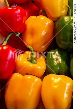 ripe colorful vegetables sweet pepper yellow green ripe colorful vegetables sweet pepper yellow green 50428301