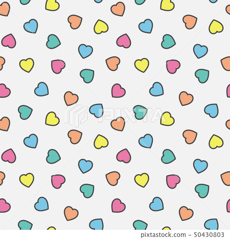 Colorful illustration hearts pattern seamless Colorful illustration hearts pattern seamless 50430803