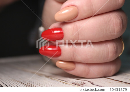 glamorous beautiful manicure on a trendy texture background glamorous beautiful manicure on a trendy texture background 50431879