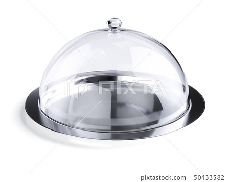Closed glass cloche isolated 50433582
