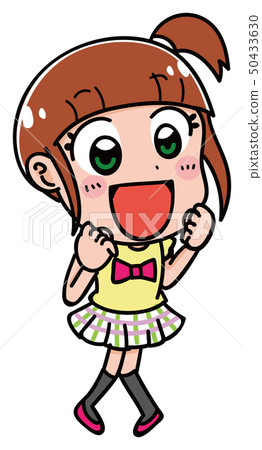 Illustration material of an elementary school girl (summer) 50433630