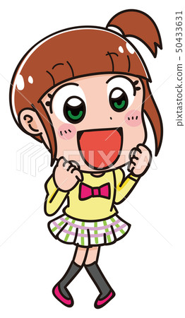 Illustration material of an elementary school girl (winter) 50433631