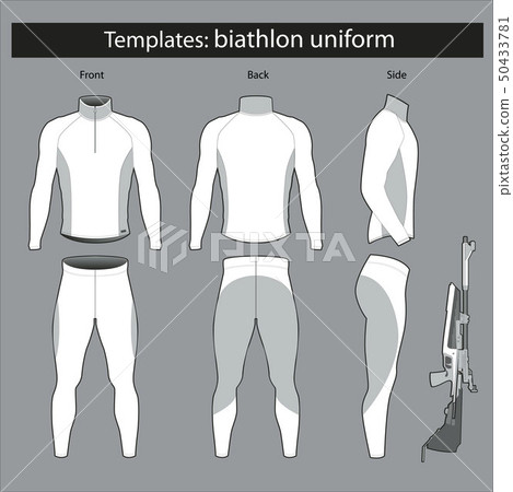 Templates biathlete form. mockup vector illustration. sport suit 50433781