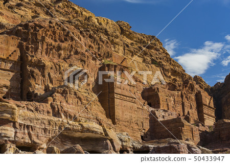 Ancient abandoned rock city of Petra in Jordan tou 50433947