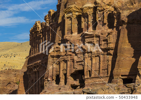 Ancient abandoned rock city of Petra in Jordan tou 50433948