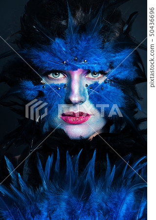 Halloween character make up. Woman with art makeup Halloween character make up. Woman with art makeup 50436696