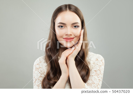 Portrait of beautiful smiling model woman 50437020