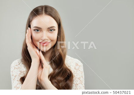 Pretty woman portrait. Beautiful female face 50437021