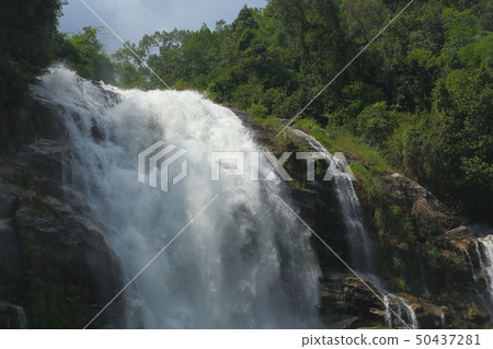 waterfall in nature forest, beautiful landscape 50437281