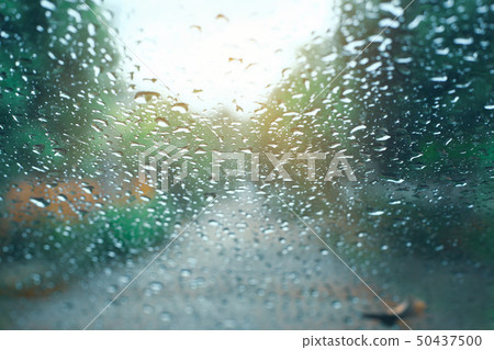 water rain drop on glass window water rain drop on glass window 50437500