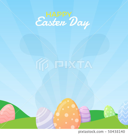 Decorated Eggs with landscape vector design  50438140