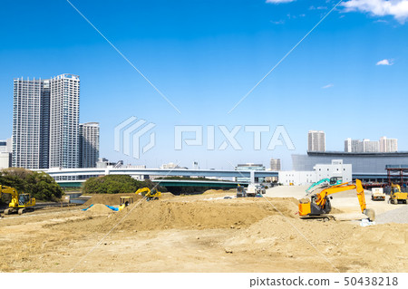 Lot of large scale construction site Lot of large scale construction site 50438218
