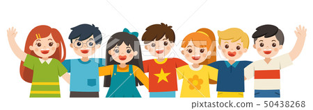 Group portrait of smiling boys and girls. Group portrait of smiling boys and girls. 50438268