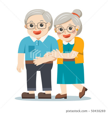 Happy Grandpa and grandma standing together. Happy Grandpa and grandma standing together. 50438269
