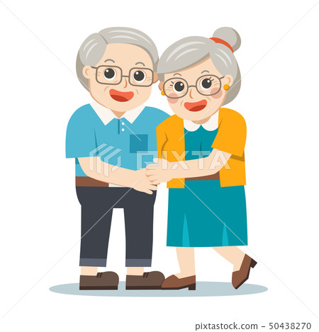 Happy Grandpa and grandma standing together. Happy Grandpa and grandma standing together. 50438270