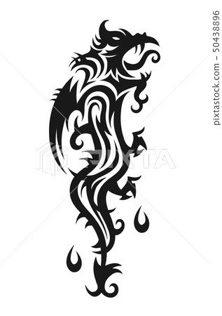 Abstract trible dragon. Vector illustration Abstract trible dragon. Vector illustration 50438896