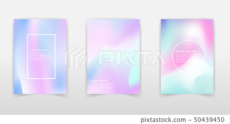 Holographic poster set. Abstract backgrounds. 50439450