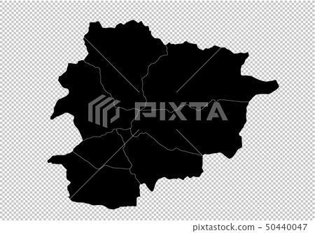 andorra map - High detailed Black map with 50440047