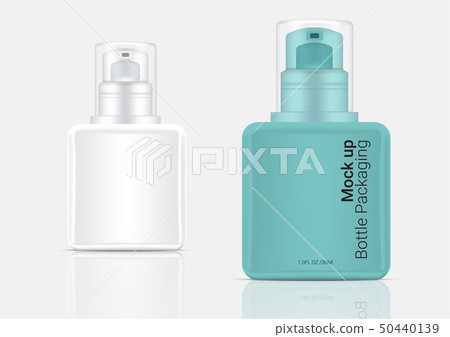 Bottle 3D Mock up Realistic Transparent Foam - Stock Illustration ...