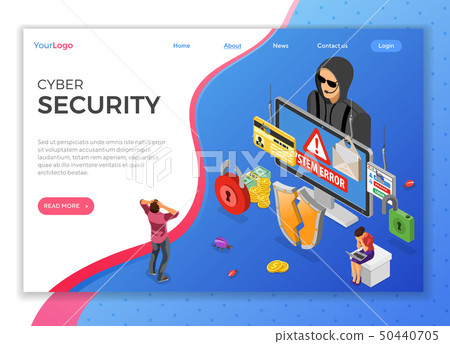 Hacker Phishing Activity Isometric Concept Hacker Phishing Activity Isometric Concept 50440705