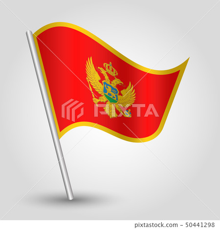 vector waving simple triangle montenegrin flag  50441298