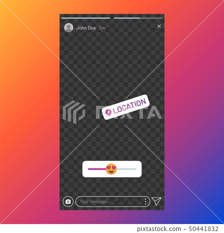 Instagram stories interface. Poll element in social media, stories UI template, stories response 50441832