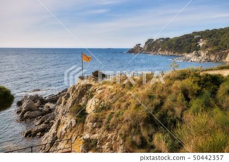 Viewpoint in a Spanish town in Costa Brava 50442357