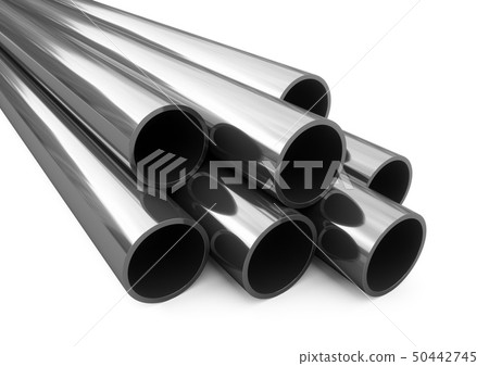 3D Rendering Metal Pipes isolated on white 3D Rendering Metal Pipes isolated on white 50442745