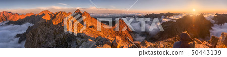 Mountains with Inversion at Sunset 50443139
