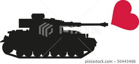 Tank shoots heart - no war 50443486