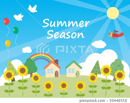 Summer sunflower background illustration 50446558