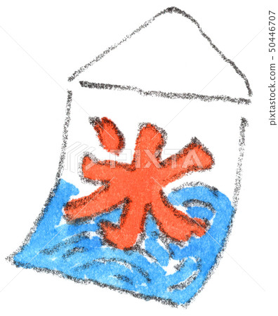 Hand-drawn illustration of shaved ice flag Hand-drawn illustration of shaved ice flag 50446707