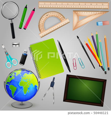 Collection of school supplies design Collection of school supplies design 50448121