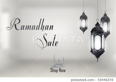 Ramadan Kareem sale with hanging lantern 50448259