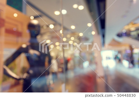 abstract blur luxury shopping mall, retail front 50448830