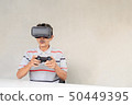 Asian Elderly men are enjoying vr technology 50449395