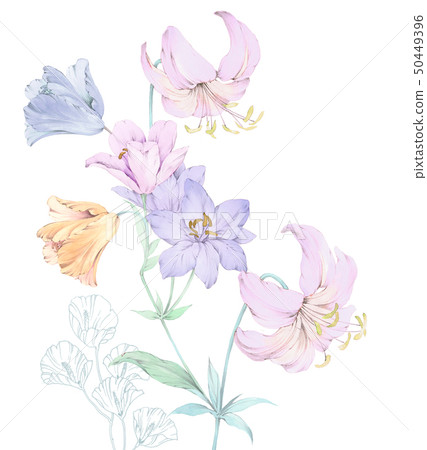 Elegant watercolor flower Elegant watercolor flower 50449396