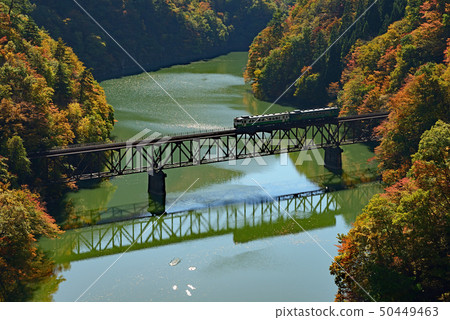 鐵路旅行Tadami線第三Tadami河橋樑 50449463