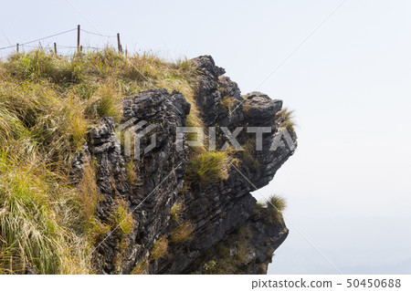 Top of Phu Chi Fa Forest Park with Grass and Sky Top of Phu Chi Fa Forest Park with Grass and Sky 50450688