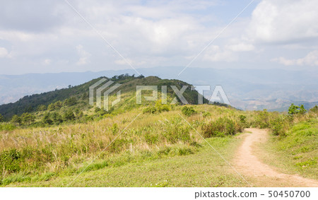 Meadow Mountain on Phu Chi Fa Forest Park with Sky Meadow Mountain on Phu Chi Fa Forest Park with Sky 50450700